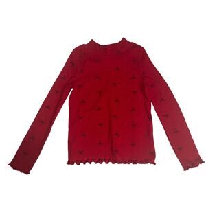 Cat & Jack XS 4/5 Top Ribbed Bows Holiday Casual Basic